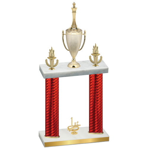 Double Red Carbon Fiber First Place Chess Trophy