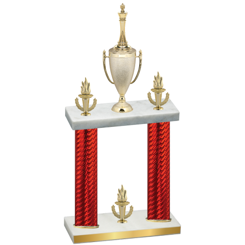 Double Red Carbon Fiber Victory Chess Trophy