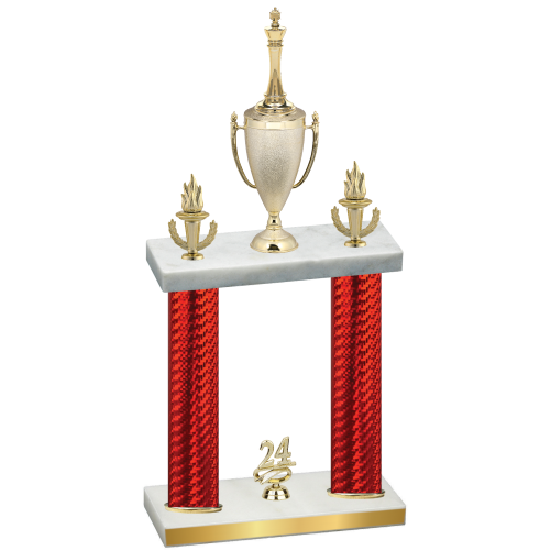 Double Red Carbon Fiber Year Chess Trophy