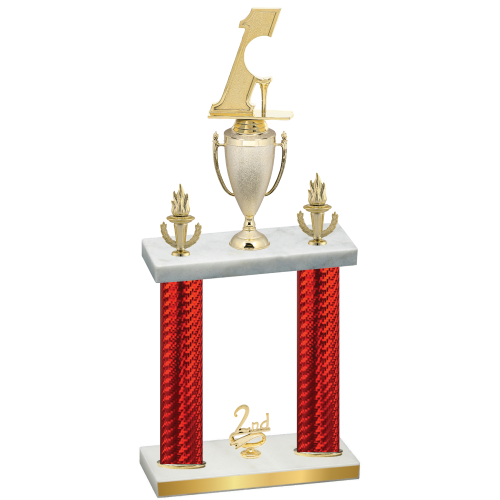 Double Red Carbon Fiber Second Place Golf Trophy