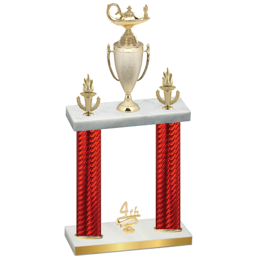 Double Red Carbon Fiber Fourth Place Academics Trophy