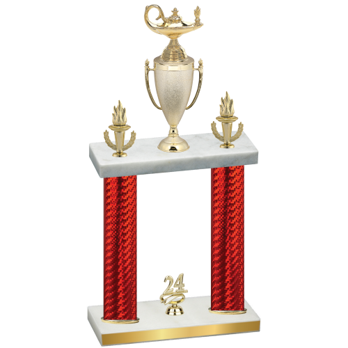 Double Red Carbon Fiber Year Academics Trophy