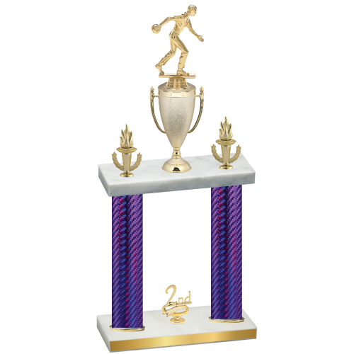 Double Purple Carbon Fiber Second Place Bowling Trophy