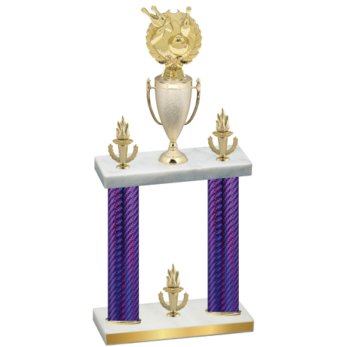 Double Purple Carbon Fiber Victory Bowling Trophy