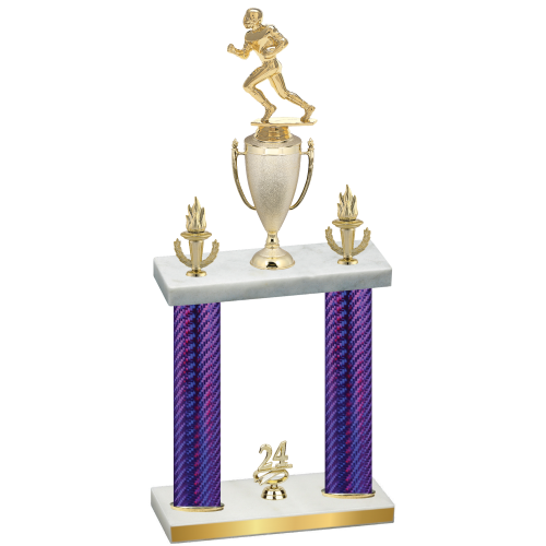 Double Purple Carbon Fiber Year Football Trophy