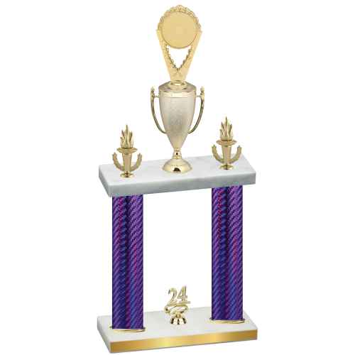 Double Purple Carbon Fiber Year Insert Trophy