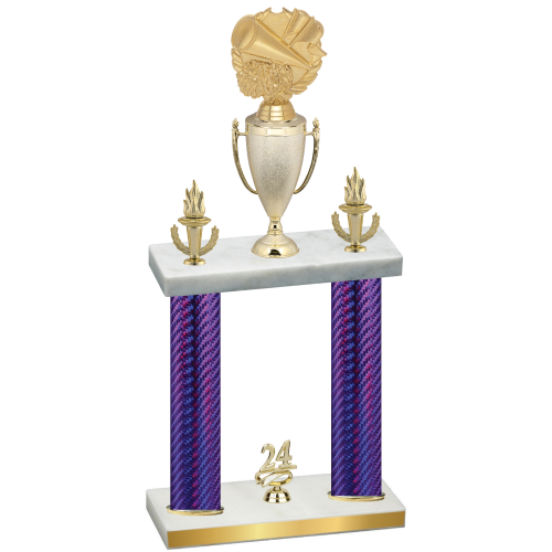 Double Purple Carbon Fiber Year Cheerleading Trophy