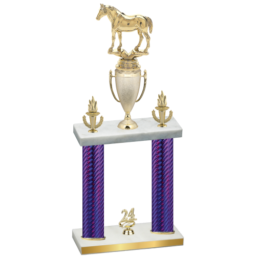 Double Purple Carbon Fiber Year Horses Trophy