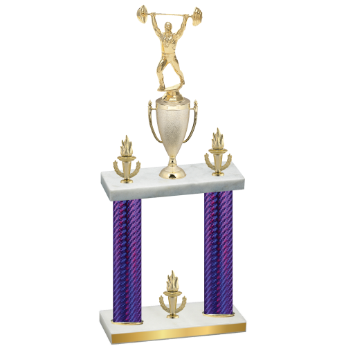 Double Purple Carbon Fiber Victory Weights Trophy