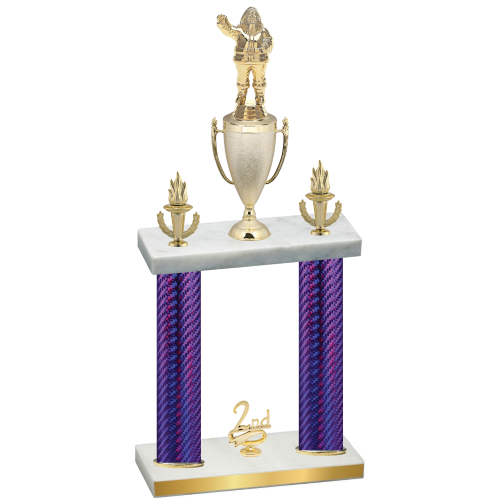 Double Purple Carbon Fiber Second Place Holiday Trophy