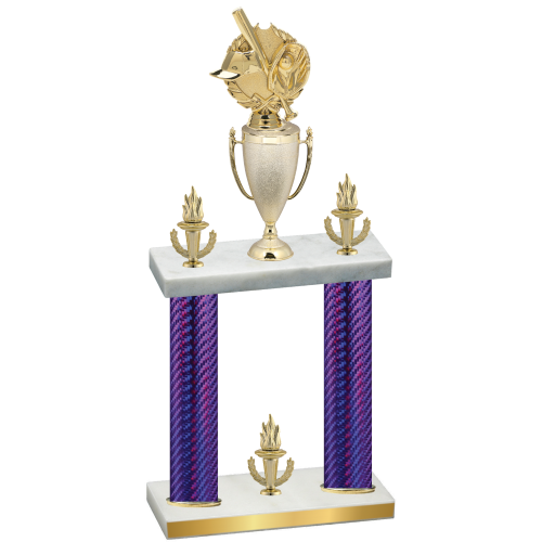 Double Purple Carbon Fiber Victory Baseball Trophy