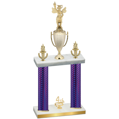 Double Purple Carbon Fiber Fourth Place Academics Trophy
