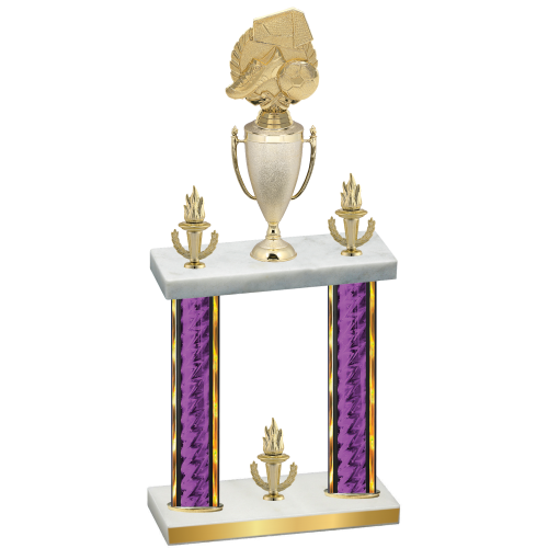Double Purple Glacier Victory Soccer Trophy