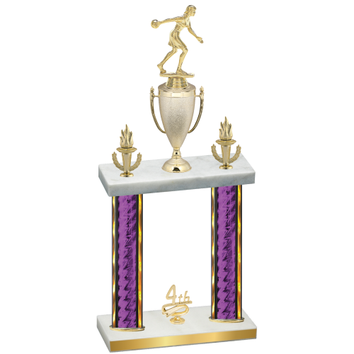 Double Purple Glacier Fourth Place Bowling Trophy