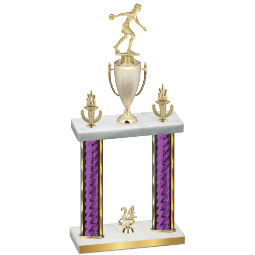 Double Purple Glacier Year Bowling Trophy