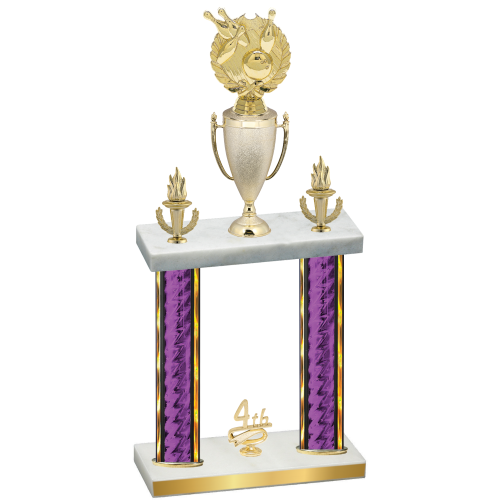 Double Purple Glacier Fourth Place Bowling Trophy