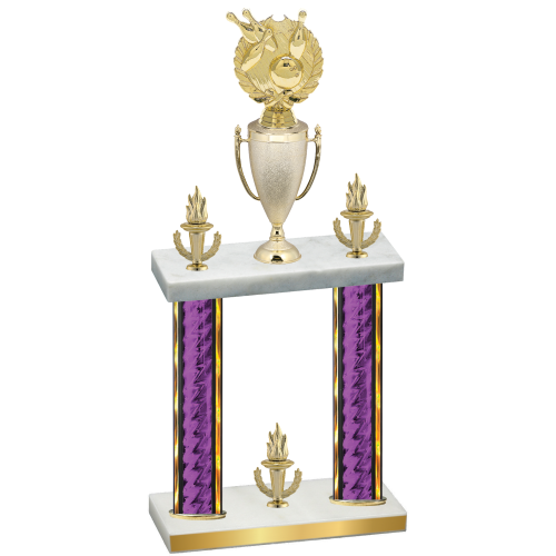 Double Purple Glacier Victory Bowling Trophy