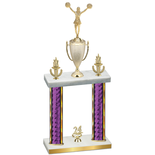 Double Purple Glacier Year Cheerleading Trophy