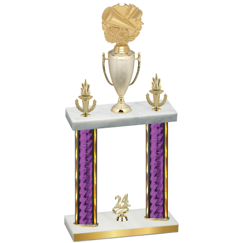 Double Purple Glacier Year Cheerleading Trophy