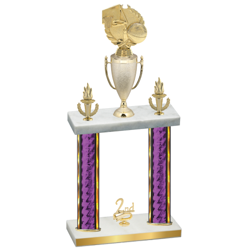 Double Purple Glacier Second Place Basketball Trophy