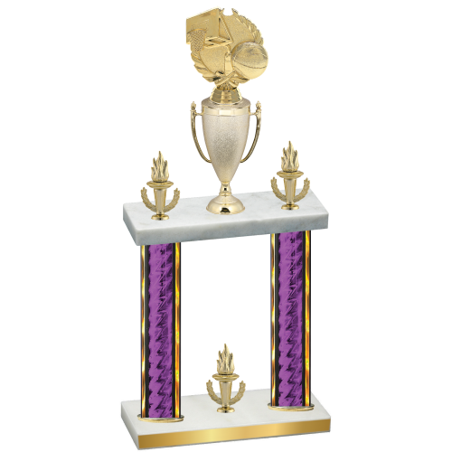 Double Purple Glacier Victory Basketball Trophy
