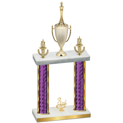 Double Purple Glacier Third Place Chess Trophy