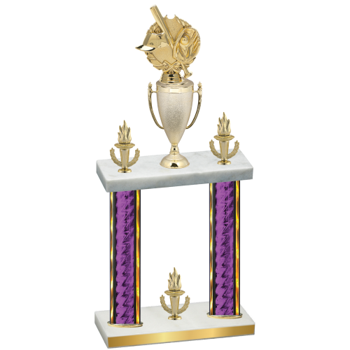 Double Purple Glacier Victory Baseball Trophy