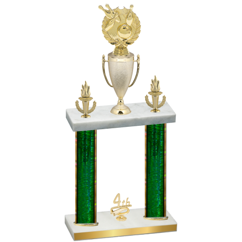 Double Green Glacier Fourth Place Bowling Trophy