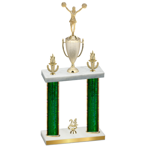 Double Green Glacier Year Cheerleading Trophy