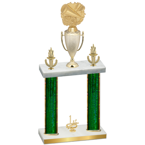 Double Green Glacier First Place Cheerleading Trophy