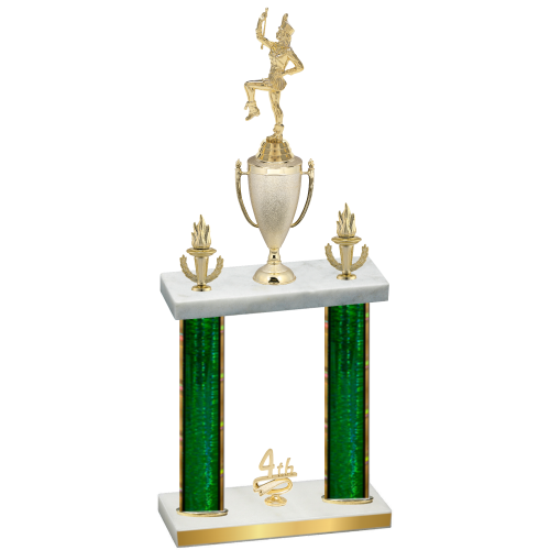 Double Green Glacier Fourth Place Majorette Trophy