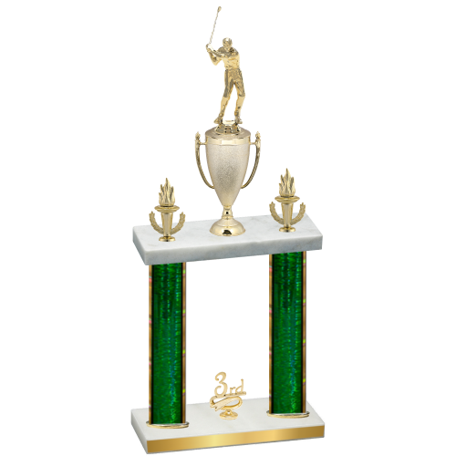 Double Green Glacier Third Place Golf Trophy