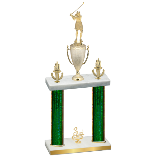 Double Green Glacier Third Place Golf Trophy