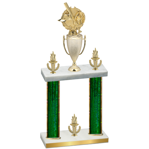 Double Green Glacier Victory Baseball Trophy