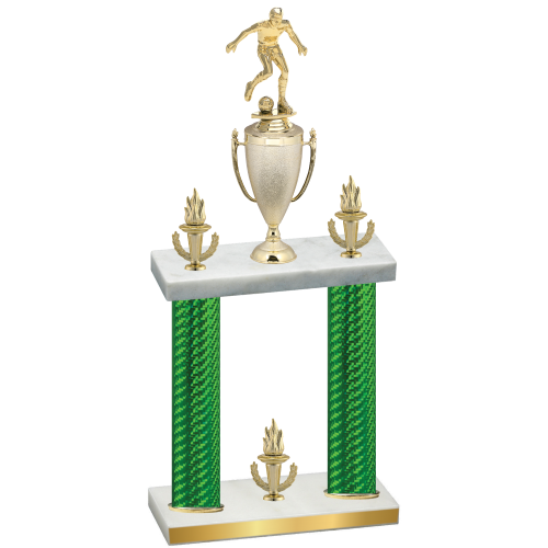 Double Green Carbon Fiber Victory Soccer Trophy