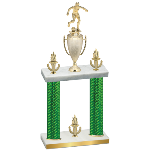 Double Green Carbon Fiber Victory Soccer Trophy
