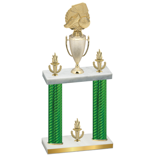 Double Green Carbon Fiber Victory Soccer Trophy