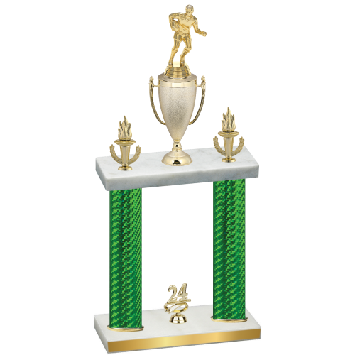 Double Green Carbon Fiber Year Rugby Trophy