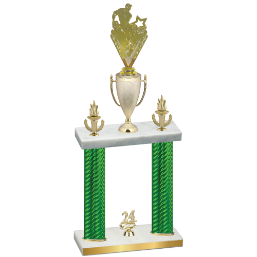 Double Green Carbon Fiber Year Rugby Trophy