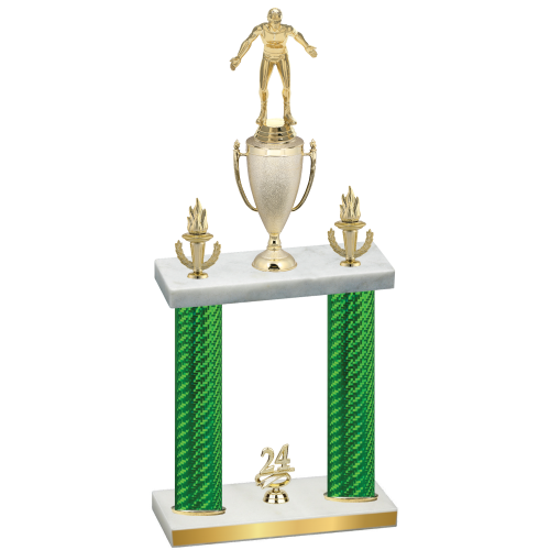 Double Green Carbon Fiber Year Wrestling Trophy