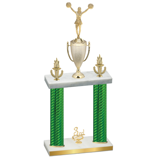 Double Green Carbon Fiber Third Place Cheerleading Trophy