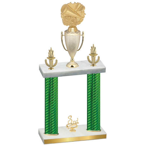 Double Green Carbon Fiber Third Place Cheerleading Trophy