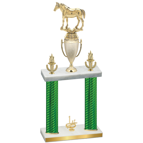 Double Green Carbon Fiber First Place Horses Trophy