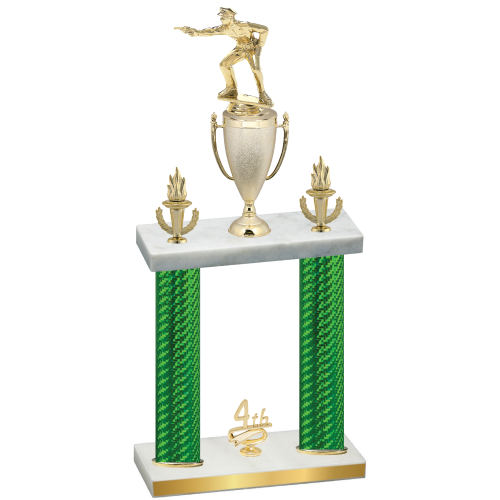 Double Green Carbon Fiber Fourth Place Shooter Trophy