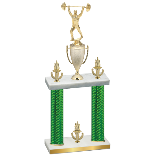Double Green Carbon Fiber Victory Weights Trophy