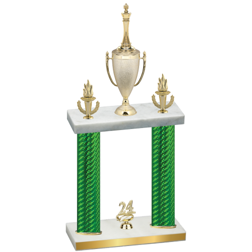 Double Green Carbon Fiber Year Chess Trophy