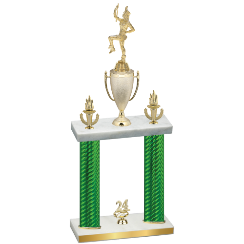 Double Green Carbon Fiber Year Majorette Trophy
