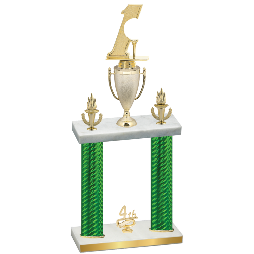 Double Green Carbon Fiber Fourth Place Golf Trophy