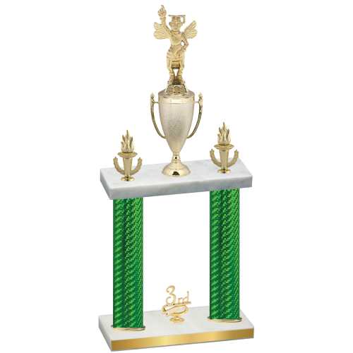 Double Green Carbon Fiber Third Place Academics Trophy