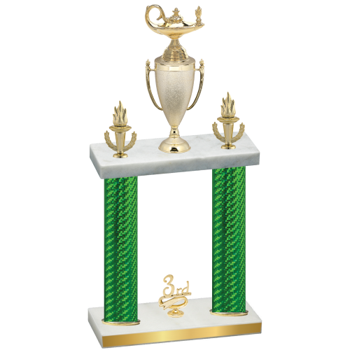 Double Green Carbon Fiber Third Place Academics Trophy